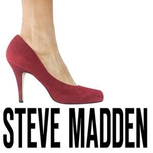 Steve Madden Remmedy Maroon Suede Round Toe Heels
